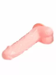 Реалистичный вибратор Baile Fiery Dong, 20,4 см, с функцией нагрева, с ротацией, телесный