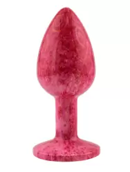 Анальная пробка Kanikule, с ограничителем в форме кристалла, размер S, ярко-розовая