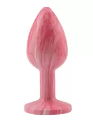 Анальная пробка Kanikule, с ограничителем в форме кристалла, размер S, розовая