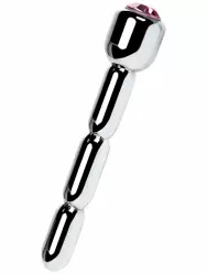 Уретральный плаг со стразом TOYFA Metal средний – серебристый