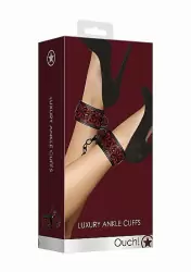 Элегантные оковы Luxury Ankle Cuffs, 39 см, черный с бордовый