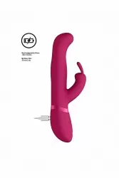 Изогнутый вибратор-кролик Izara со стимулирующими бусинами и функцией мгновенный оргазм, 22 см, розовый