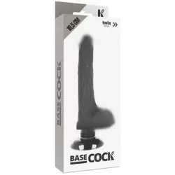 Вибромассажер с пультом управления BASECOCK REALISTIC VIBRATOR 2-1 BLACK 18.5CM