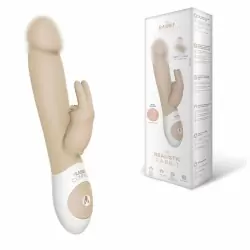 Вибратор-кролик The Realistic Rabbit – телесный: 3 мотора по 6 режимов вибрации