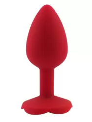 Анальная пробка Kanikule, с ограничителем в форме розочки, размер S, красная