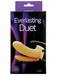 Полый страпон Everlasting Duet с анальным стимулятором – телесный 