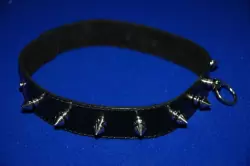 Узкий ошейник-8 с шипами и кольцом