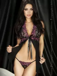 Соблазнительная сорочка Chilirose в стиле беби долл и стринги - L/XL