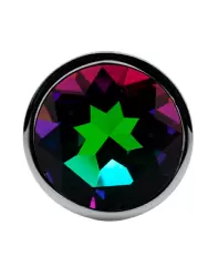 Миниатюрная анальная пробка Kanikule Small, с желтым кристаллом (опалом), 6 см, размер S