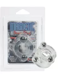 Двойное эрекционное кольцо с магнитами Magnetic Power Rings - прозрачный