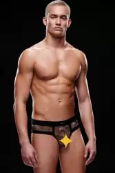 Мужские трусы-брифы милитари из сетки - S/M