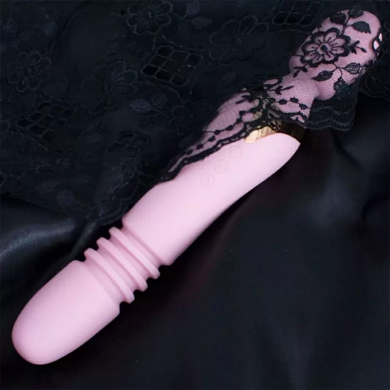 Двухсторонний вибромассажер Fakel c ротацией и подогревом - розовый