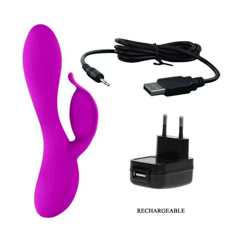 Перезаряжаемый вибратор Philip с клиторальным стимулятором-лепестком – пурпурный