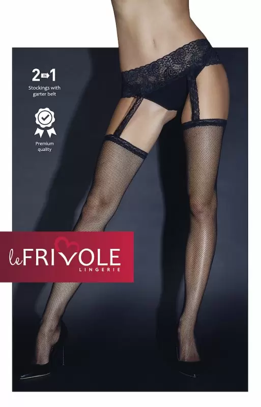 Чулки с черным кружевным поясом (Sense)