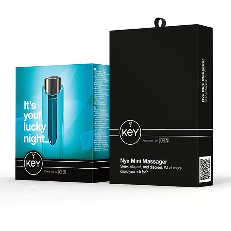 Дизайнерский мини массажер с насадкой Nyx - Blue