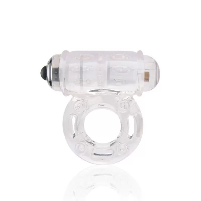 Мощное виброкольцо со стимуляцией клитора Buzzin Cuzzin – прозрачный