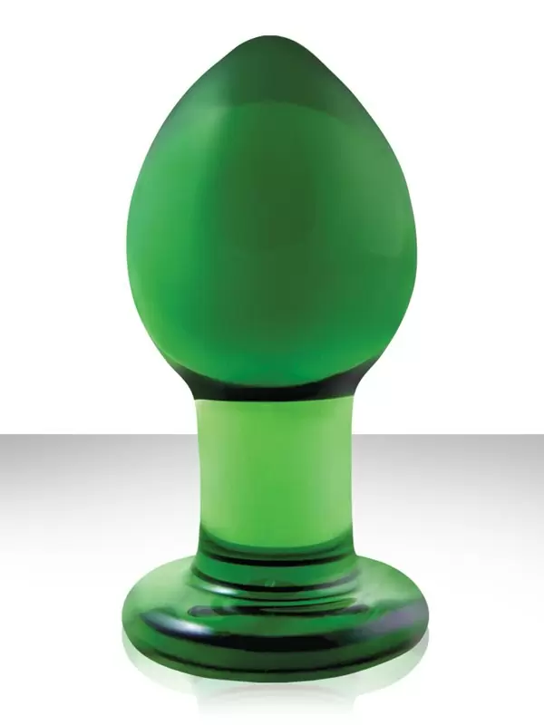 Средняя анальная пробка Crystal Premium Glass - Green