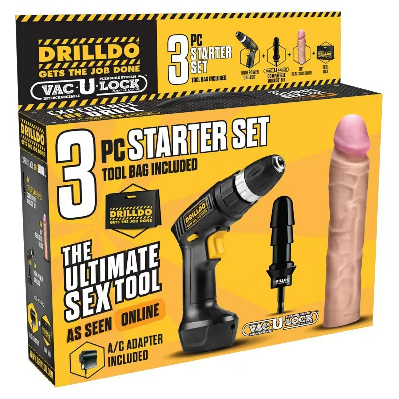 Секс-набор Drilldo Starter с реалистичной насадкой - 4 предмета