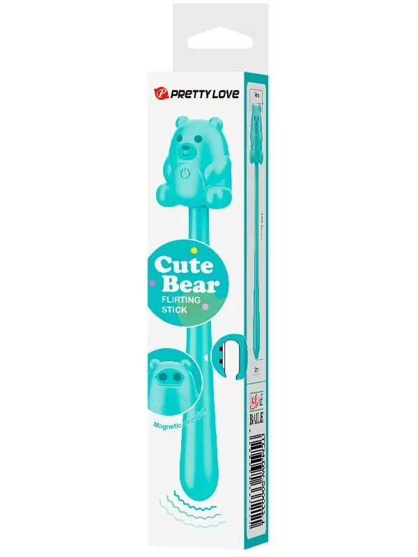 Бирюзовый милый мини-вибратор Baile Cute Bear с 7 режимами, 13,5 см