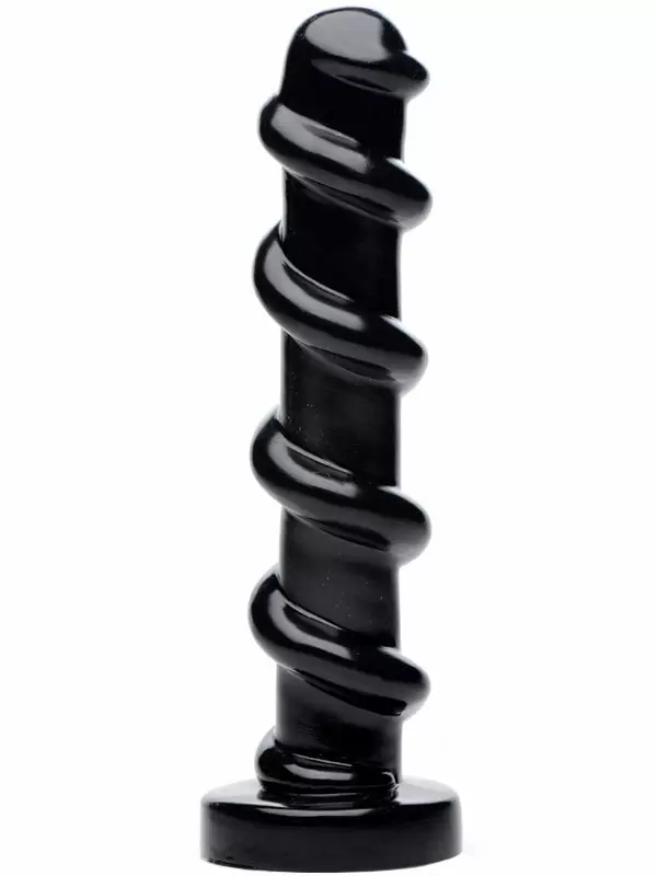 Крупный фаллоимитатор Mighty Screw, с винтовой конструкцией, 24,2 см, черный