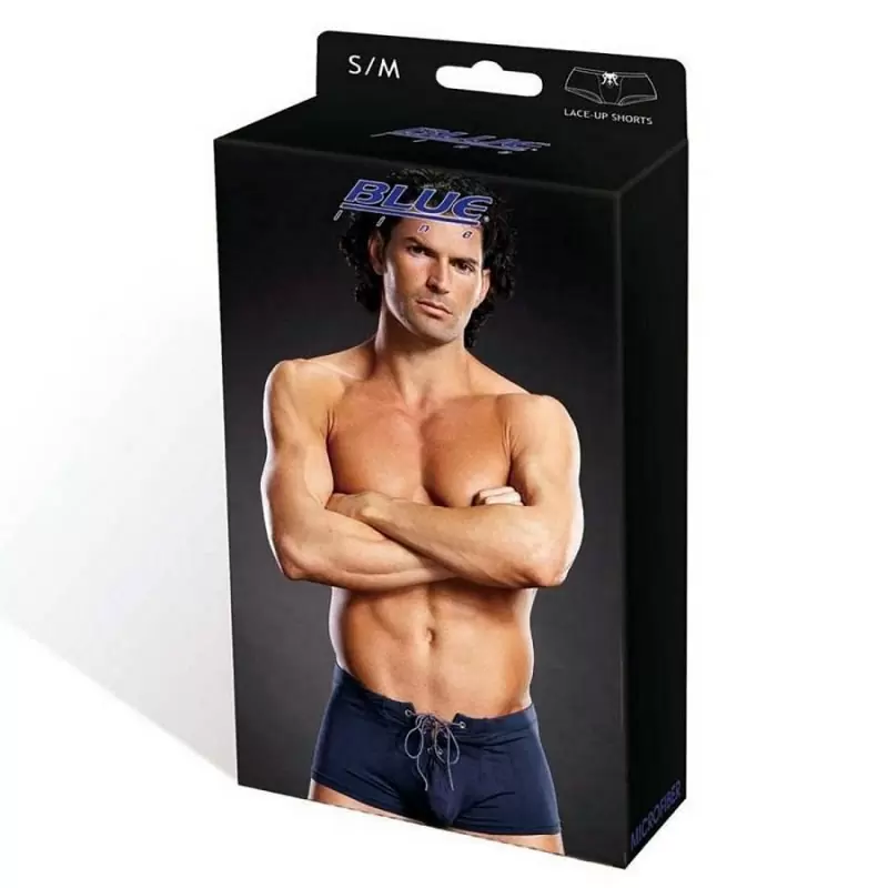 Темно-синие боксеры BlueLine на шнуровке – S/M