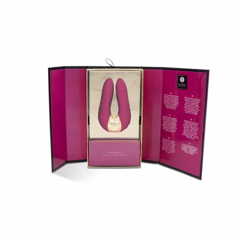 Стимулятор клитора с двумя моторами AIKO, малиновый