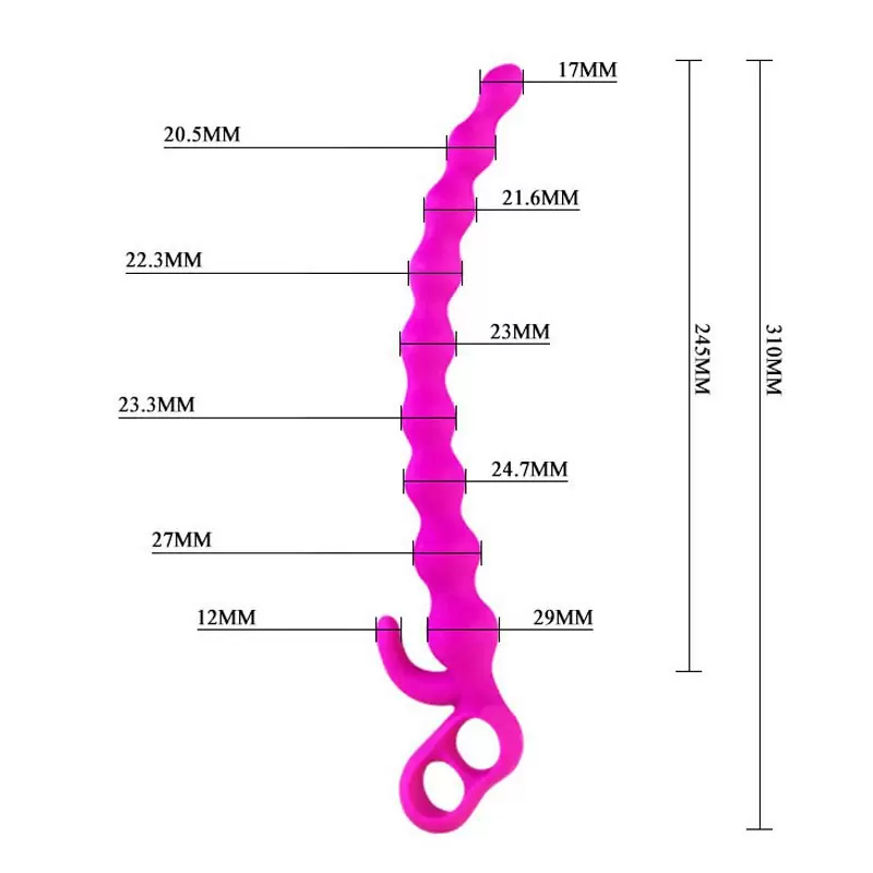Длинная анальная цепочка Rupert – розовый