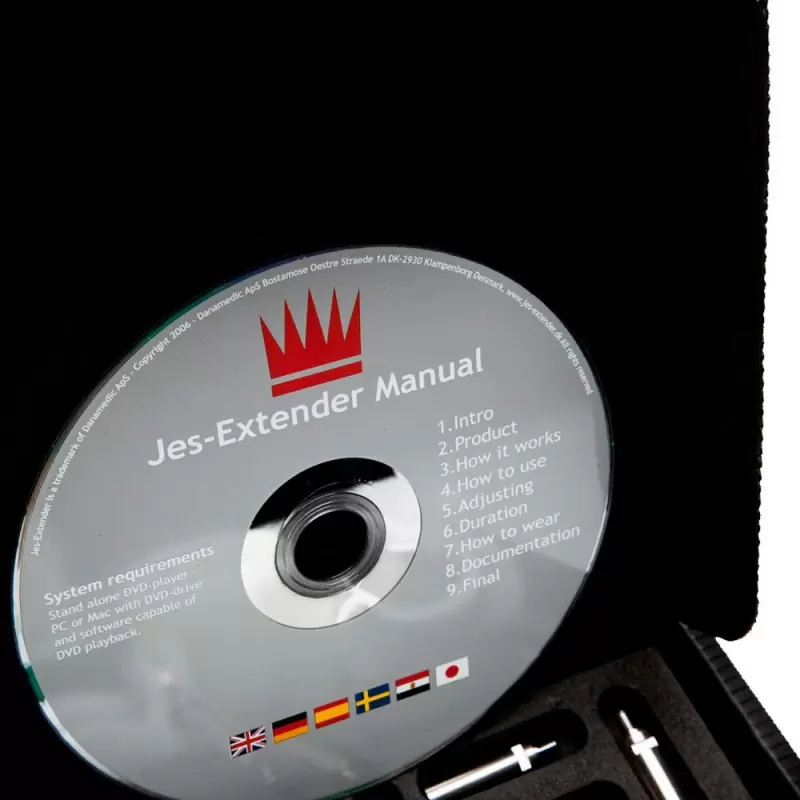 Экстендер для увеличения пениса базовой комплектации Jes-Extender Light – серебристый с белым