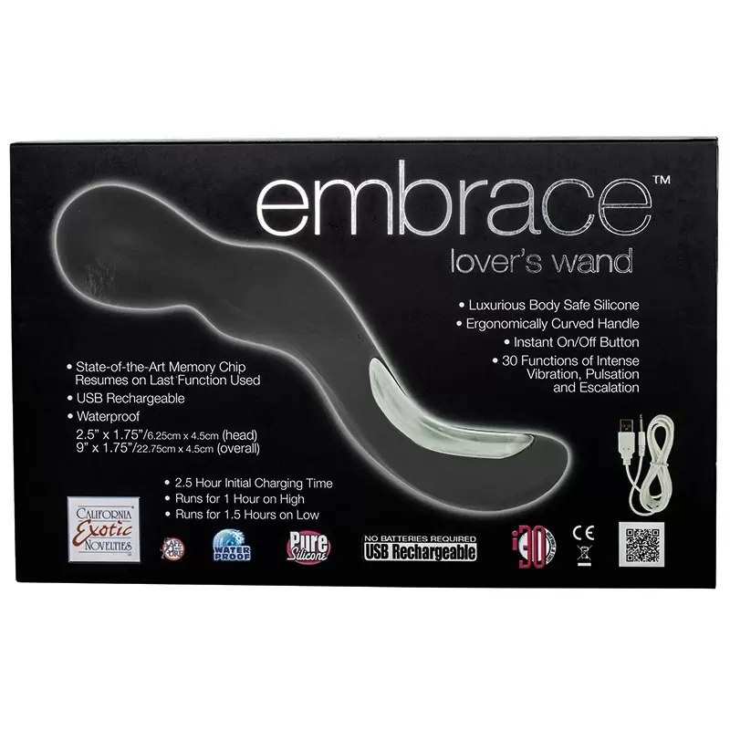 Вибромассажер Embrace Lover's Wand перезаряжаемый – серый