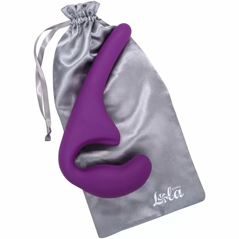 Фиолетовый безремневой анальный страпон «Natural Seduction» и Кляп с фиксацией на голове Bad Kitty «Knebel»  