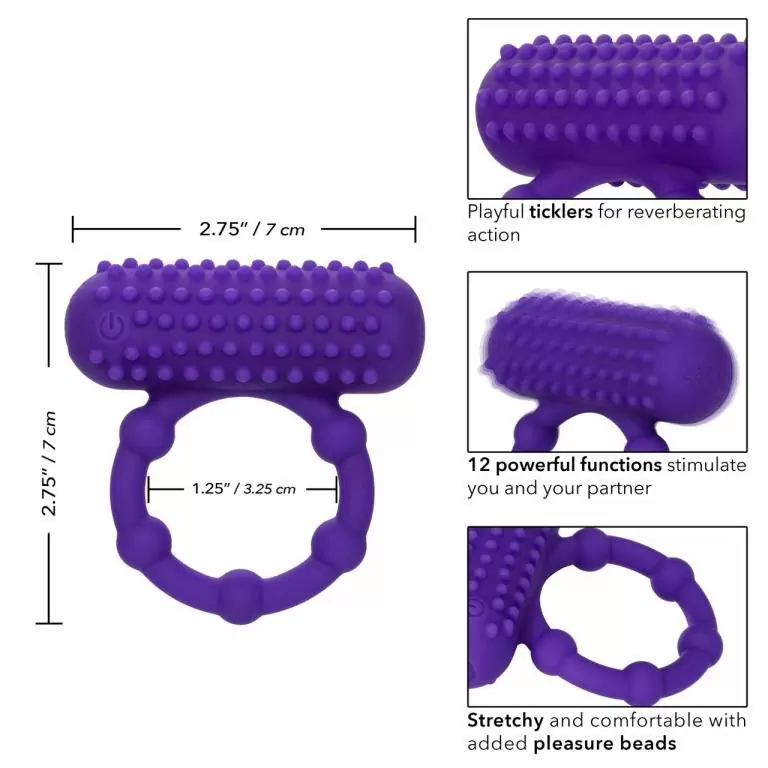 Эрекционное виброкольцо Silicone Rechargeable 5 Bead Maximus Ring