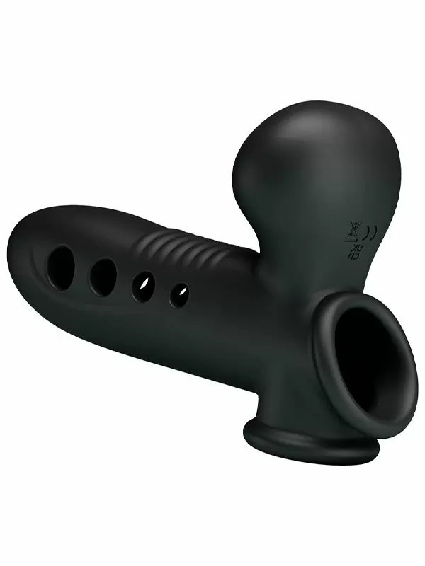 Насадка удлинитель Baile Crane, с подхватом мошонки, с воздушным мешочком, черный