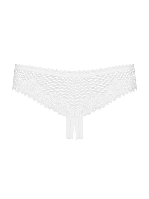 Пикантные белые трусики-бразилиана с доступом Alabastra (Obsessive) – L/XL