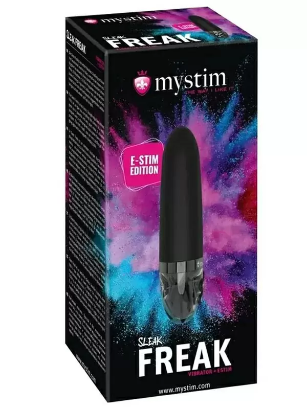 Инновационный вибратор Mystim Sleak Freak, с электростимуляцией 10 скоростей, 14,5 см, черный