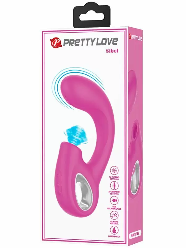Инновационный вибратор-кролик Baile Sibel с бесконтактной стимуляцией клитора, 10 режимов, 15,5 см
