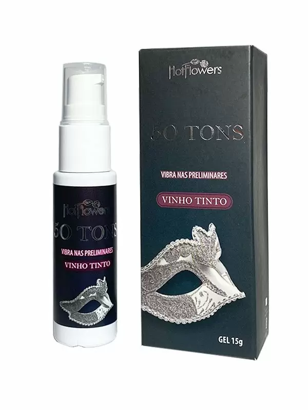Возбуждающий гель Hot Flowers 50 Tons для двоих с эффектом вибрации и ароматом красного вина, 15 мл