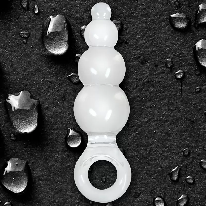 Анальная пробка с кольцом Jolie Ripples Medium – прозрачная