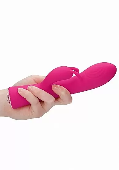 Вибратор-кролик Lux (розовый): 20 см, 10 режимов вибрации, 8500 оборотов/мин, АБС/силикон
