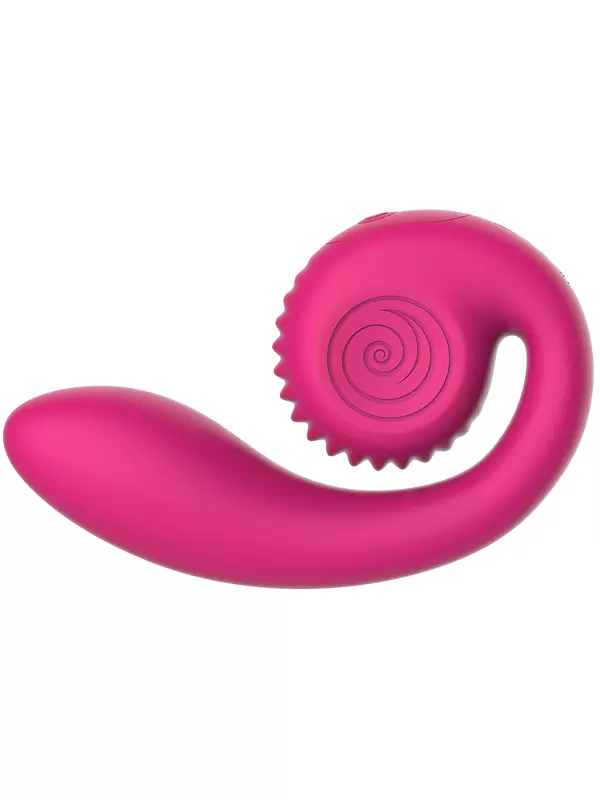 Розовый анатомический вибратор SVibe GIZI Lite с 2 моторами и 5 режимами, 12 см