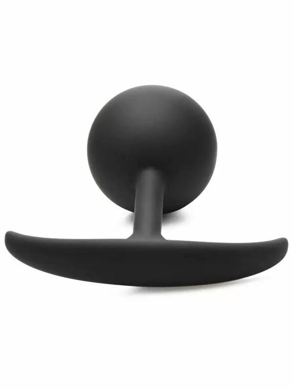 Крупная анальная пробка Heavy Hitters с утяжелением, в форме шара, 12 см, размер XL, черный