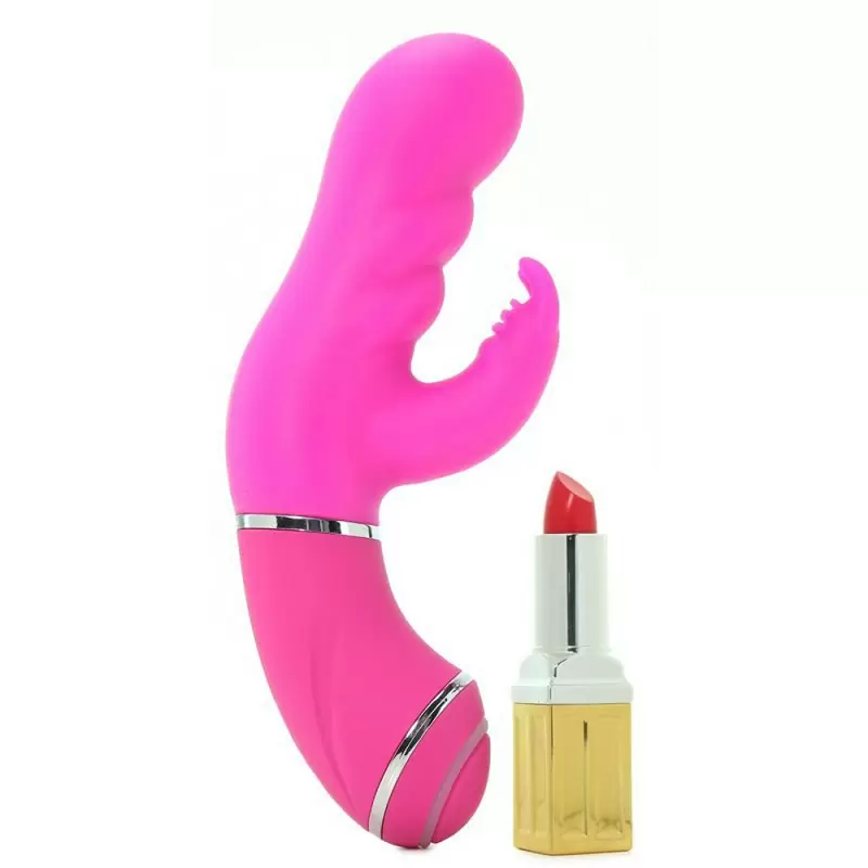 Вибромассажер со стимулятором клитора и усиленным рельефом Scoop It Up! – розовый