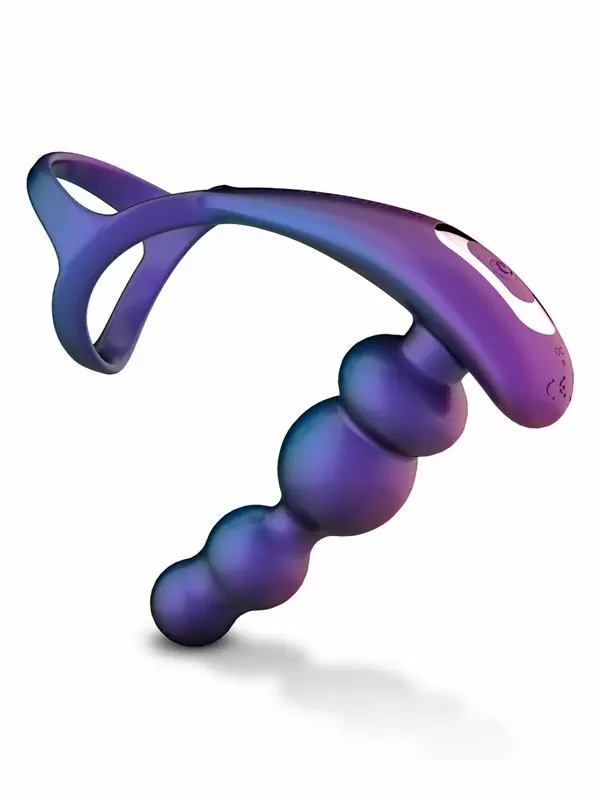 Эрекционное виброкольцо EDC Stellar Force, 13 см, 10 режимов, с анальной ёлочкой, силикон, фиолетовый