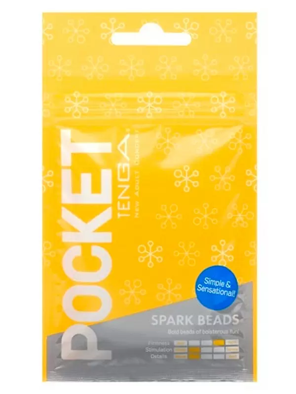 Нереалистичный мастурбатор Tenga Pocket Spark Beads, 7,5 см, ТПЭ, белый