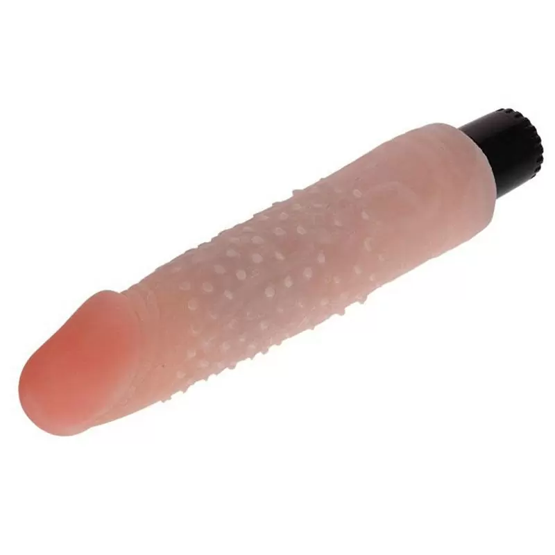 Водонепроницаемый реалистик с вибрацией и стимулирующими пупырышками The Realistic Cock – телесный