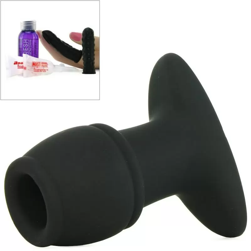 Открытая анальная пробка Open Wide Tunnel Plug – черный