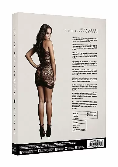 Мини платье с кружевным рисунком Criss Cross Neck Mini Dress