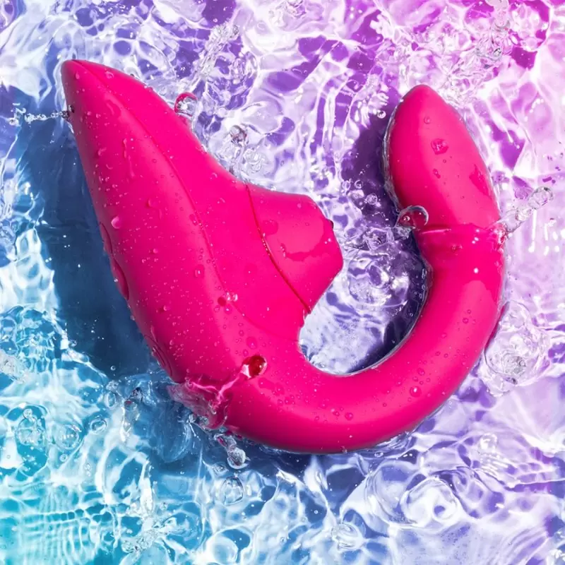 Компактный вибратор-кролик Womanizer Blend с бесконтактной клиторальной стимуляцией, 13,8 см, малиновый