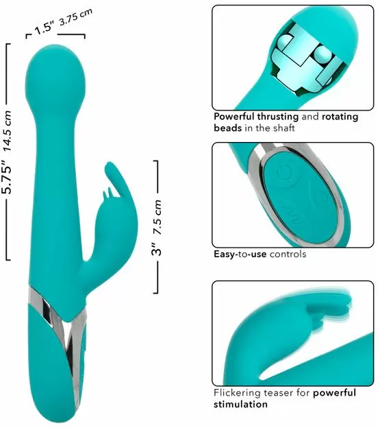 Элегантный вибратор-кролик Enchanted Oscillate с функцией пенетрации и ротацией, 14,5 см, 16 режимов, голубой