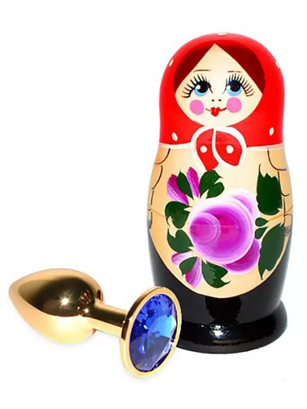 Металлический анальный плаг Sitabella со стразом – золотистый