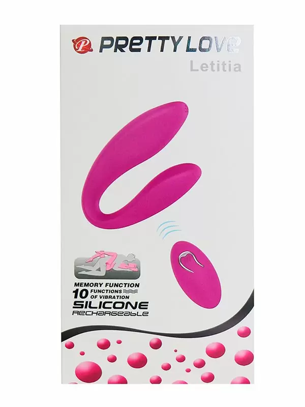 Компактный вибратор для пар Pretty Love Letitia, 10 см, 7 режимов, розовый